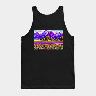 Purple Mountains Majesty - Purple Aesthetic Landscape Painting Tank Top